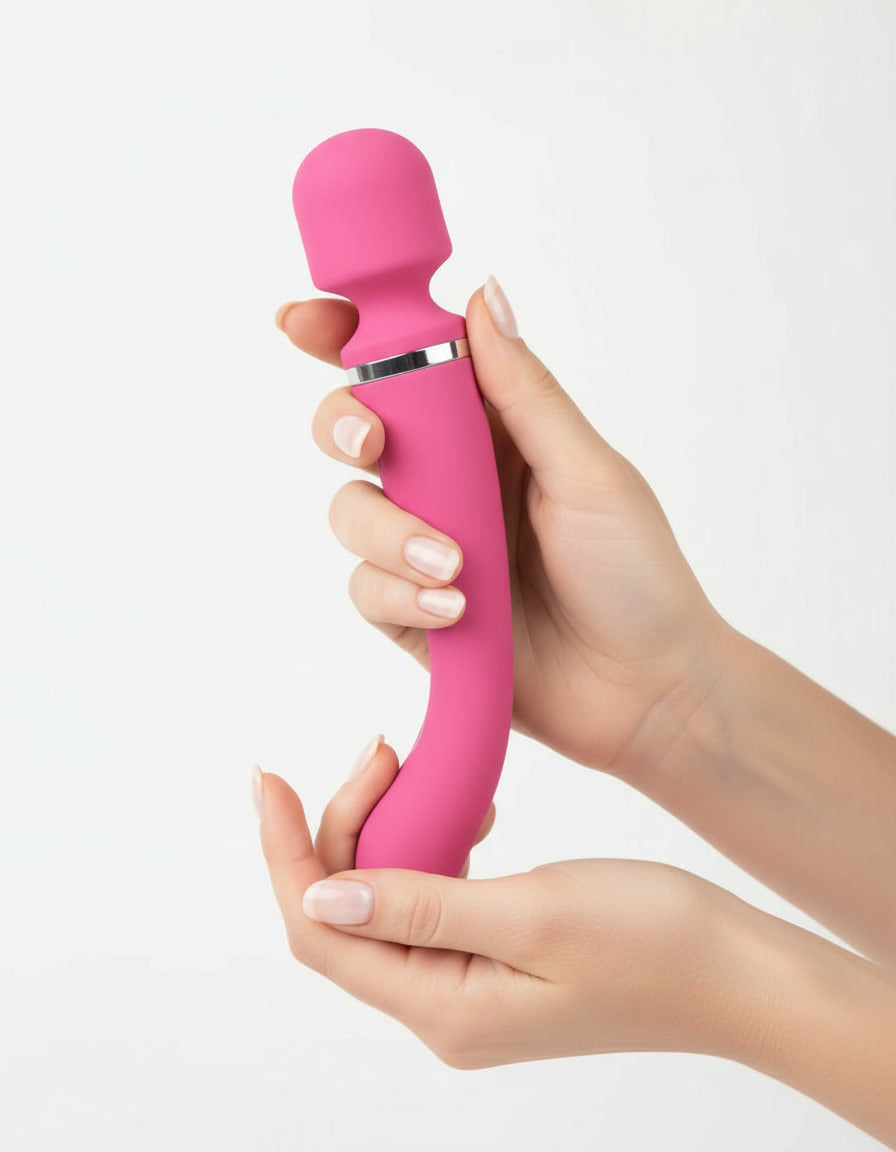 Dual End Head Silicone Wand Vibrator with 20 Vibration Modes and Waterproof Design by Scandals