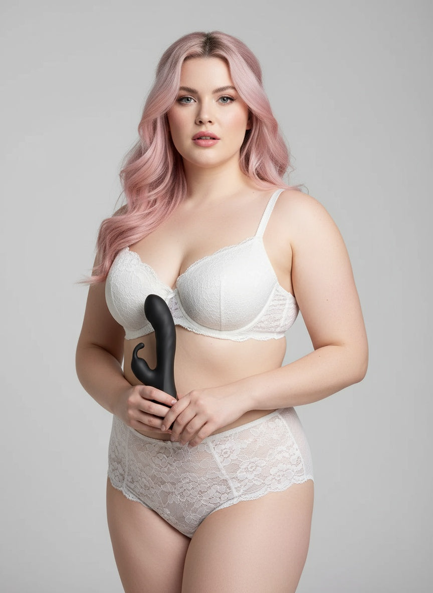 Scandals GAIA Rabbit 10-function silicone vibrator with clitoral and G-spot stimulation, featuring a sleek, minimal design.