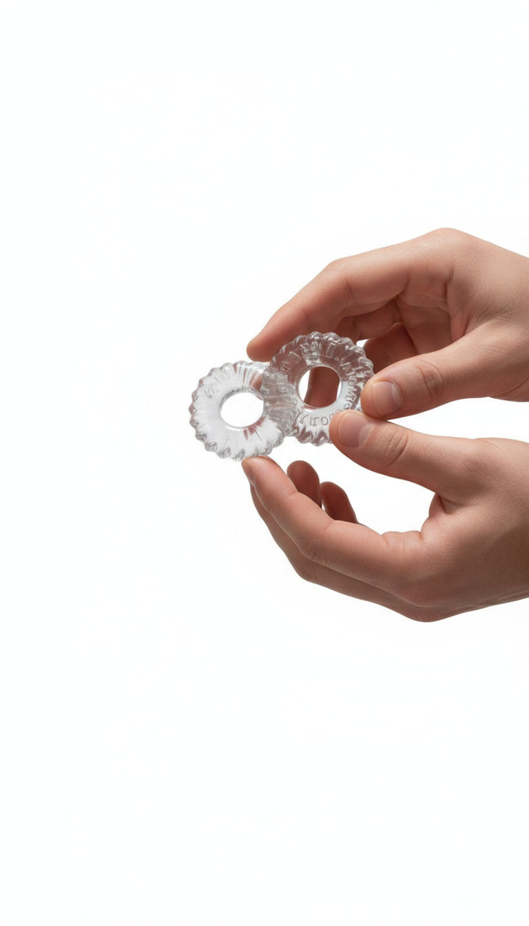 Oxballs Clear Cock Rings - Ultra Stretchy Textured Design for Enhanced Pleasure - Set of 2