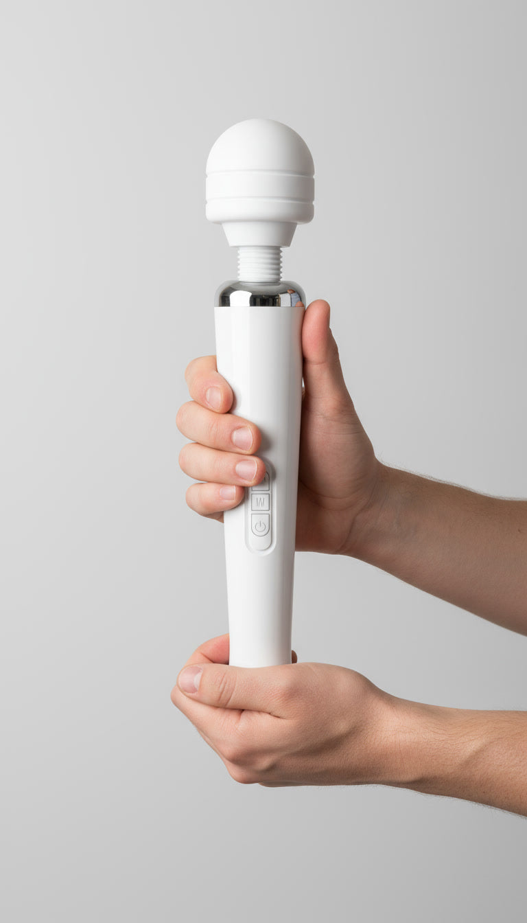 Loving Joy 20-Mode Rechargeable Magic Wand Vibrator White - Classic Design, 120 Mins Usage