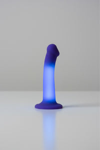 Strap On Me - Glow-LED Dildo Purple - M | Rechargeable, Waterproof, 6 Light Modes, Semi-Realistic Design