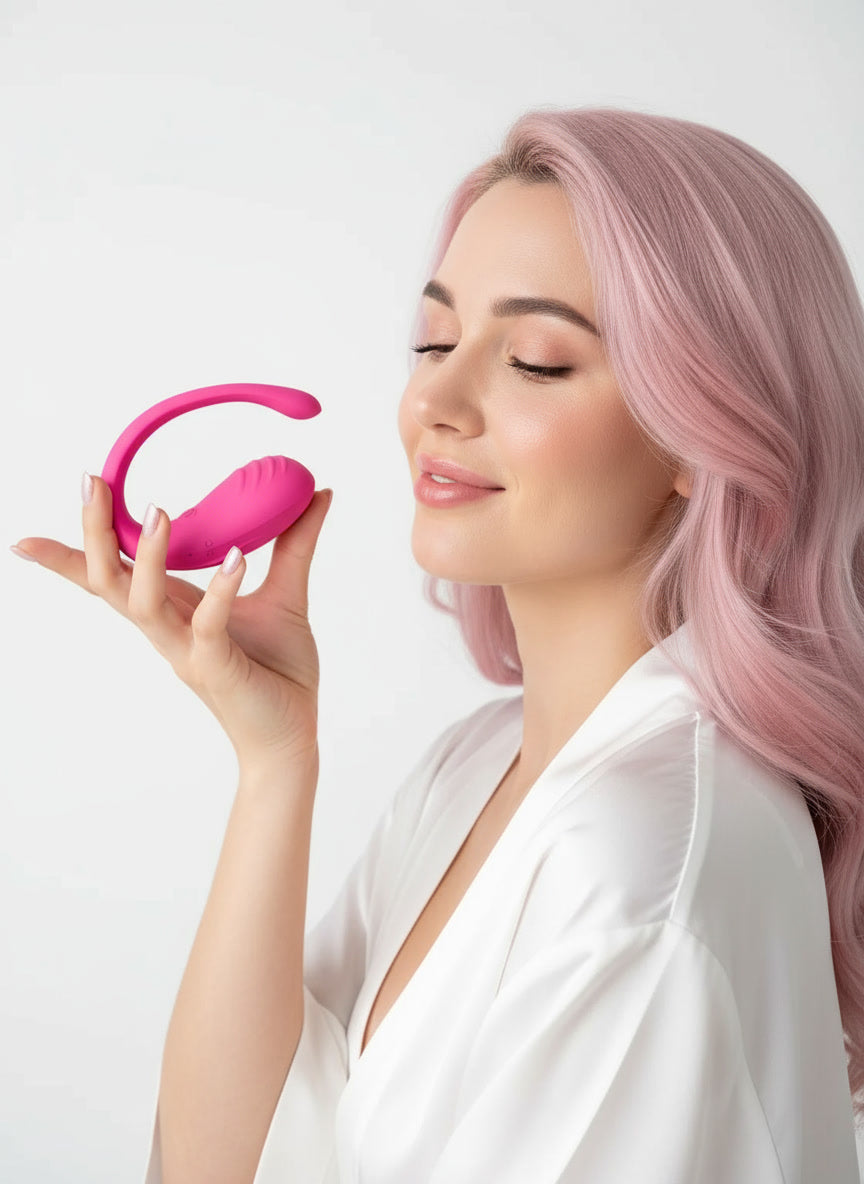 App-controlled G-spot stimulator love egg by Scandals, Bluetooth-enabled discreet toy with sleek, minimal design.