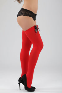 Red Opaque Christmas Candy Cane Stockings