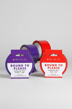 Me You Us Bondage Tape - 20m Durable PVC Restraints in Purple and Red, Latex Free, 2" Wide