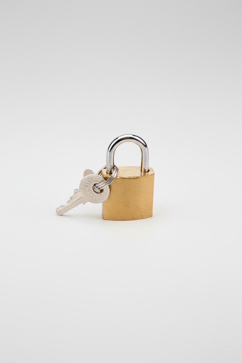 BOUND Padlock and Key - Elegant Brass Design for BDSM Bondage Play, Durable and Stylish
