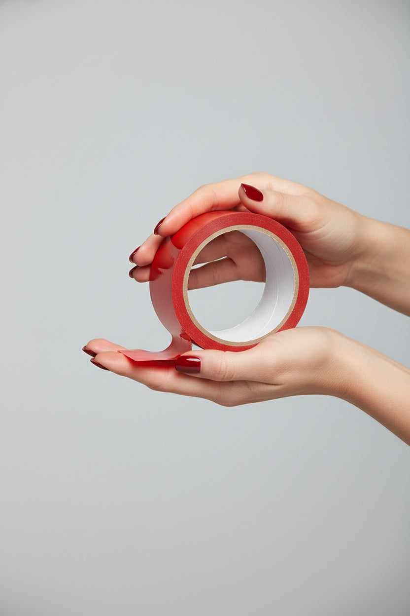 Me You Us Bondage Tape - 20m Durable PVC Restraints in Purple and Red, Latex Free, 2" Wide