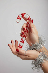 Glass Candy Cane Dildo