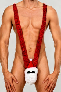 Naughty Santa Mankini – Festive Men’s Christmas Outfit with Jingle Bell Antlers