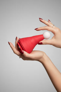 Christmas Sex Toy-Magical Santa Hat: 2-In-1 Christmas Sex Toy with Rolling Clitoral Massager & G-Spot Vibrator