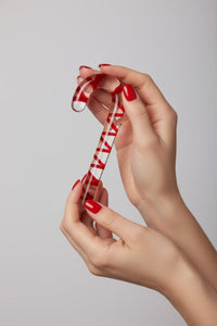Glass Candy Cane Dildo
