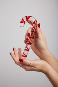 Glass Candy Cane Dildo