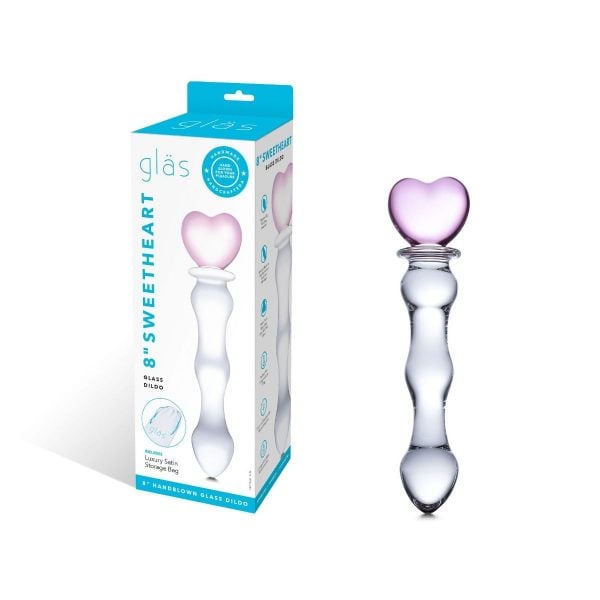 8" Sweetheart Glass Dildo - Body-Safe, Hypoallergenic, Curved Design for Maximum Pleasure