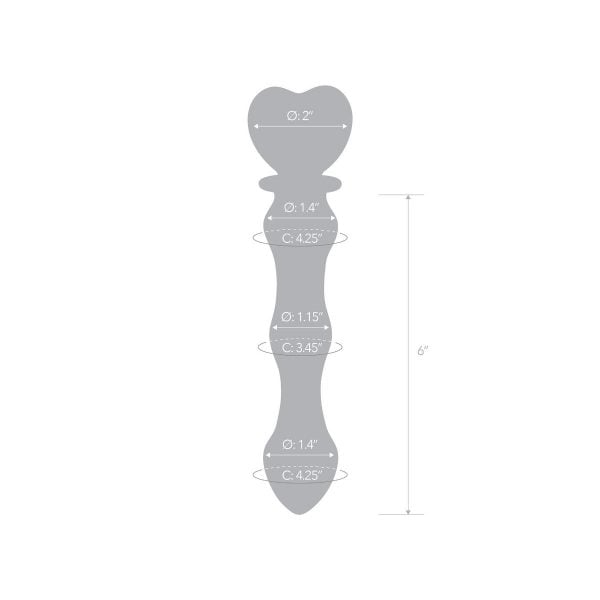 8" Sweetheart Glass Dildo - Body-Safe, Hypoallergenic, Curved Design for Maximum Pleasure