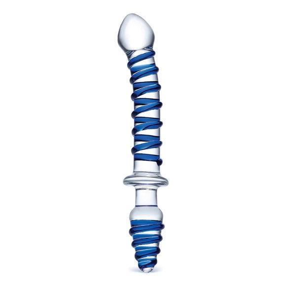 10" Mr. Swirly Double Ended Glass Dildo and Butt Plug for Unique Sensations and Easy Entry