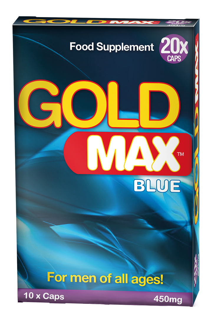 a box of gold max blue tablets