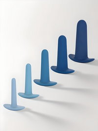 Elegant display of the They-ology 5-Piece Wearable Anal Training Set, showcasing a gradient of wearable anal probes designed for exquisite pleasure and comfort.