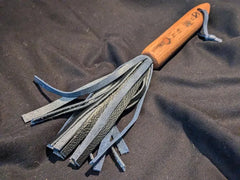 Barrel of Pain Hand Crafted Mini Kink / BDSM Flogger made from Whisky Barrel Oak and Repurposed Leather