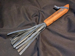 Barrel of Pain Hand Crafted Mini Kink / BDSM Flogger made from Whisky Barrel Oak and Repurposed Leather