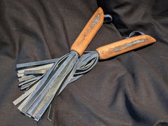 Barrel of Pain Hand Crafted Mini Kink / BDSM Flogger made from Whisky Barrel Oak and Repurposed Leather