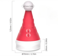 a red and white cone shaped object on a white background