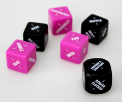 Stylish arrangement of the Sexy 6 Dice - Foreplay Edition, an innovative foreplay dice game ideal for couples seeking adventure.