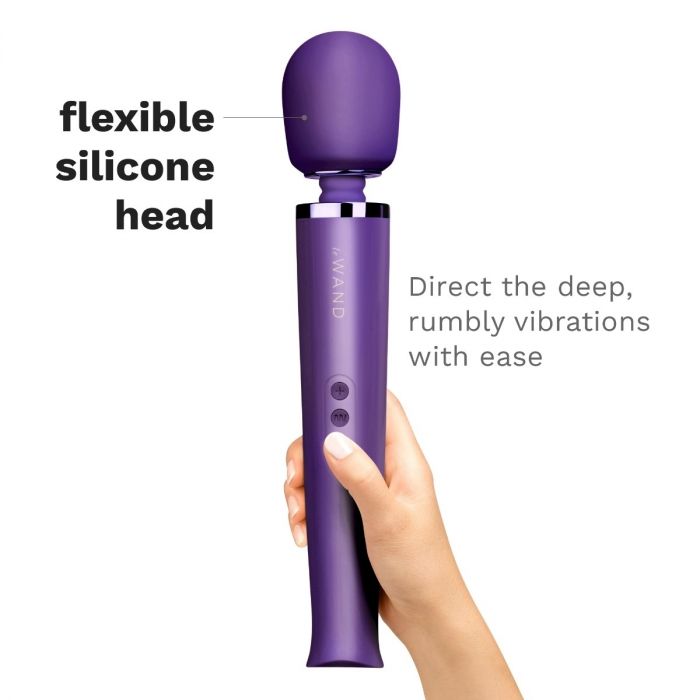 Le Wand Rechargeable Vibrating Massager With 10 Speeds, 20 Patterns, Silicone Head & Travel Case