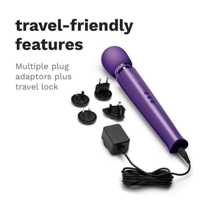 Le Wand Rechargeable Vibrating Massager With 10 Speeds, 20 Patterns, Silicone Head & Travel Case