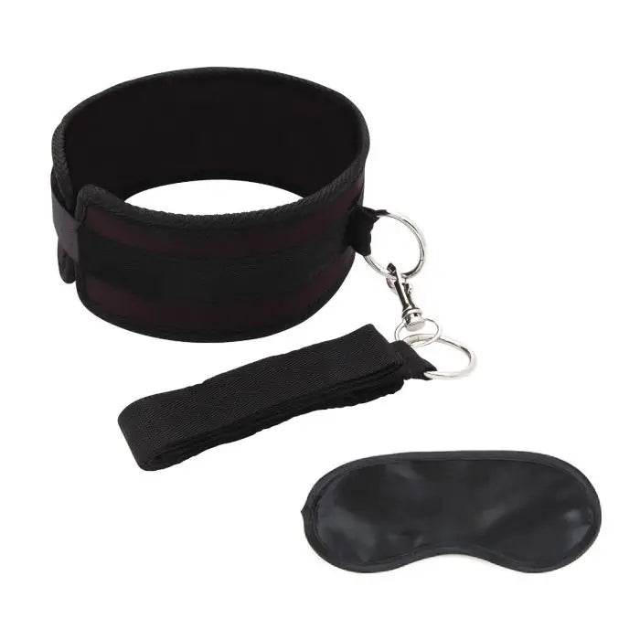 Lux Fetish Collar And Leash Set, luxury neoprene Collar And Leash for intimate roleplay