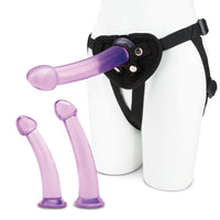 Lux Fetish 4PC Pegging Training Set With 3 Dildos & Adjustable Harness For Enhanced Pleasure