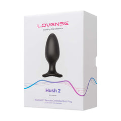 Box of Lovense Hush 2 butt plug on a white background