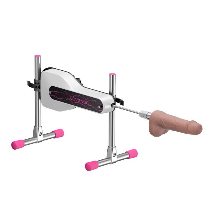 Lovense Mini Sex Machine showing adjustable thrusting device with dildo attachment, designed for intimate pleasure and customizable stimulation.