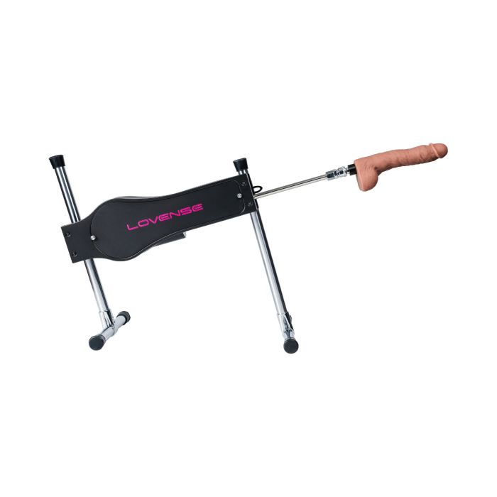 Lovense automatic thrusting sex machine with adjustable settings, app-controlled for solo or partner pleasure, shown in image.