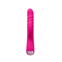 Luxurious Lovense Velvo rabbit app-controlled vibrator highlighting its dual-motor functionality.