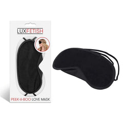a black eye mask with a black headband
