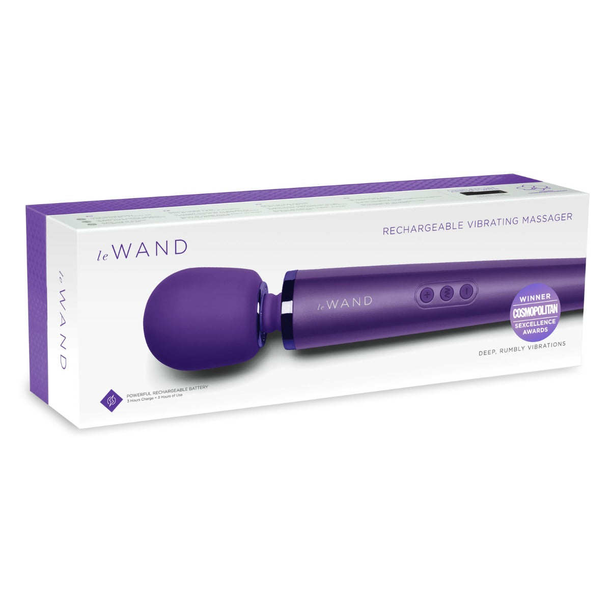 Le Wand Rechargeable Vibrating Massager With 10 Speeds, 20 Patterns, Silicone Head & Travel Case