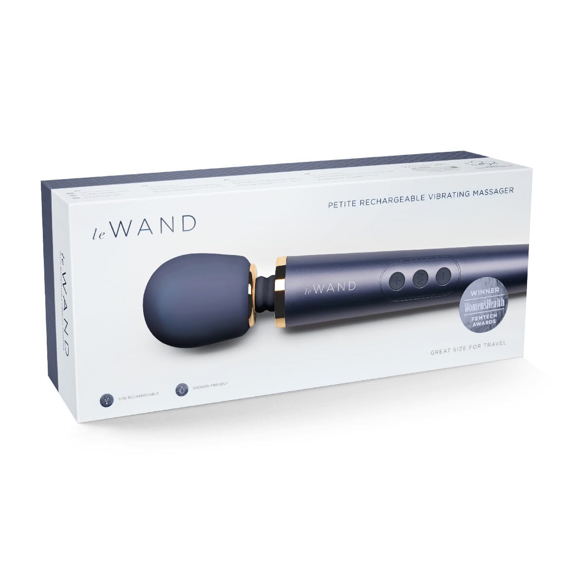 Le Wand Petite wiederaufladbares Vibrationsmassagegerät, Marineblau