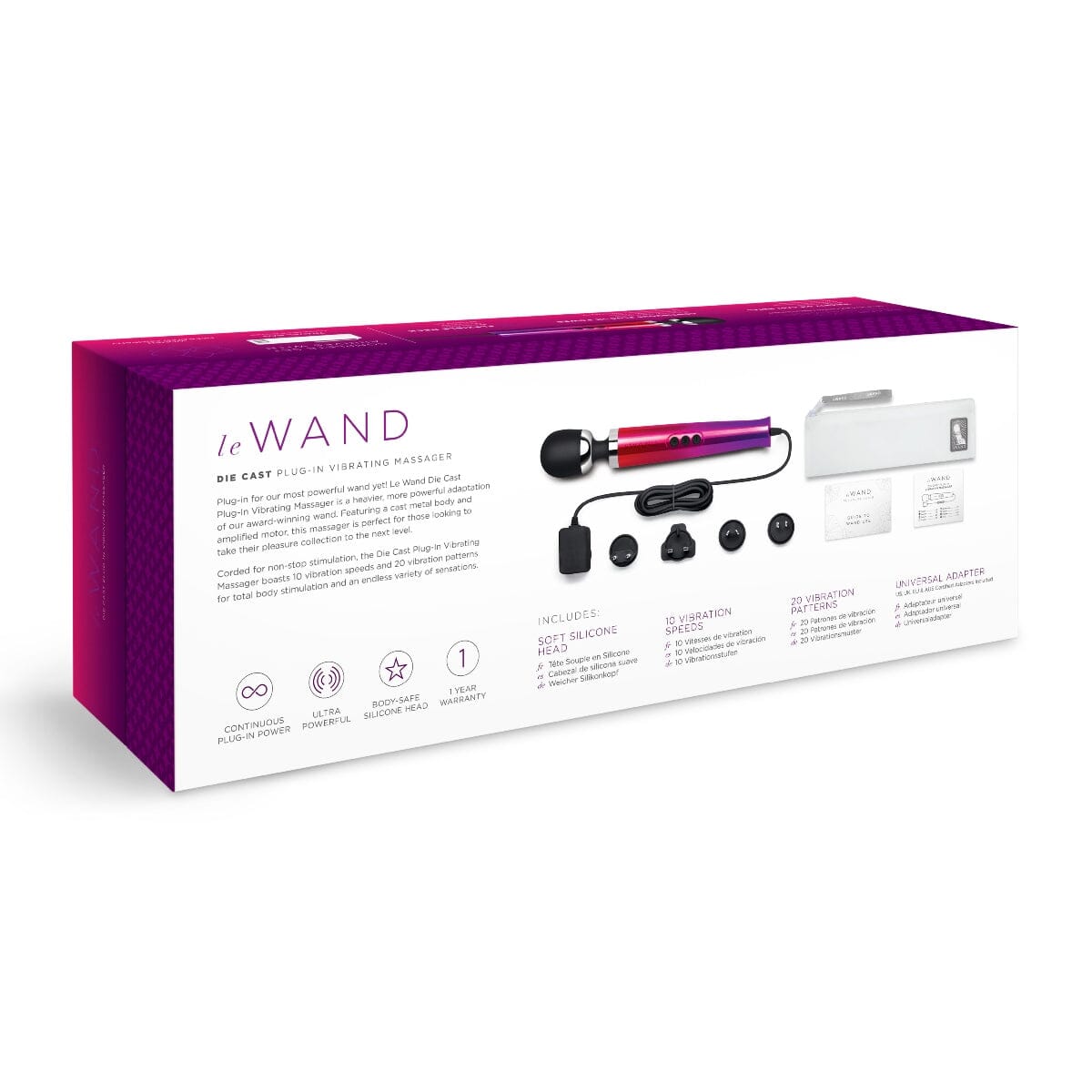 Le Wand Ombre Diecast Plug In Vibrating Wand Massager Wands & Attachments Le Wand (ABS) 