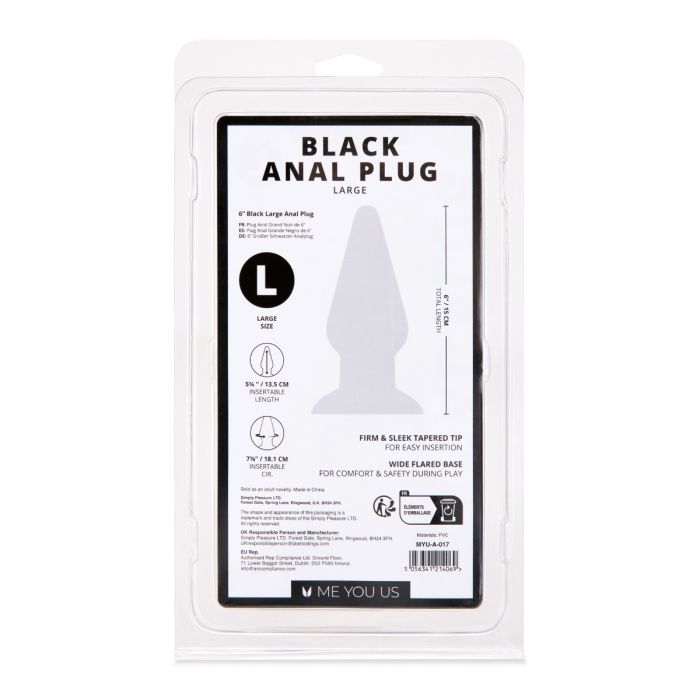 You Us Black Butt Plug displayed in a flattering angle, showcasing its luxurious finish and comfortable shape.