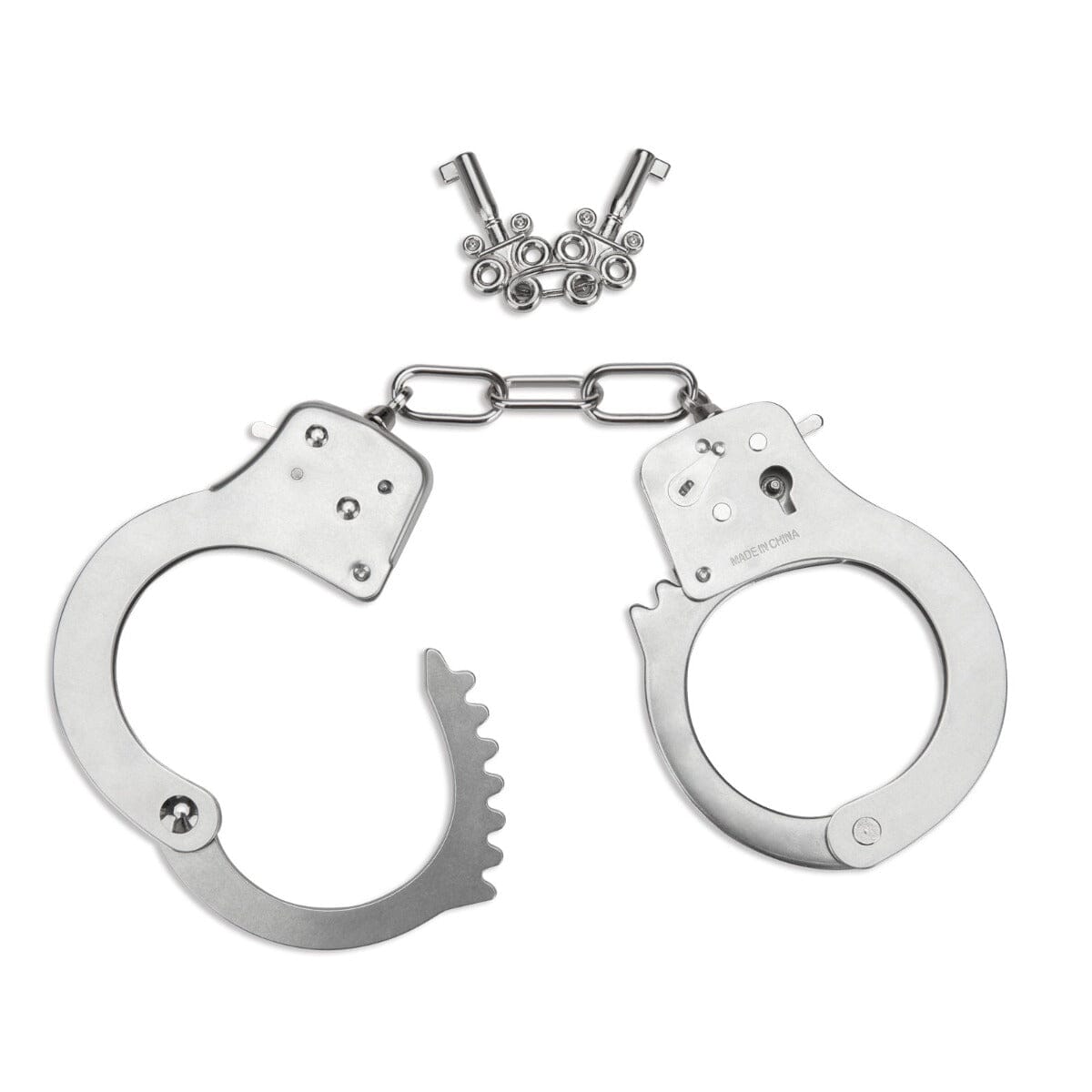 a pair of handcuffs with a chain attached to it