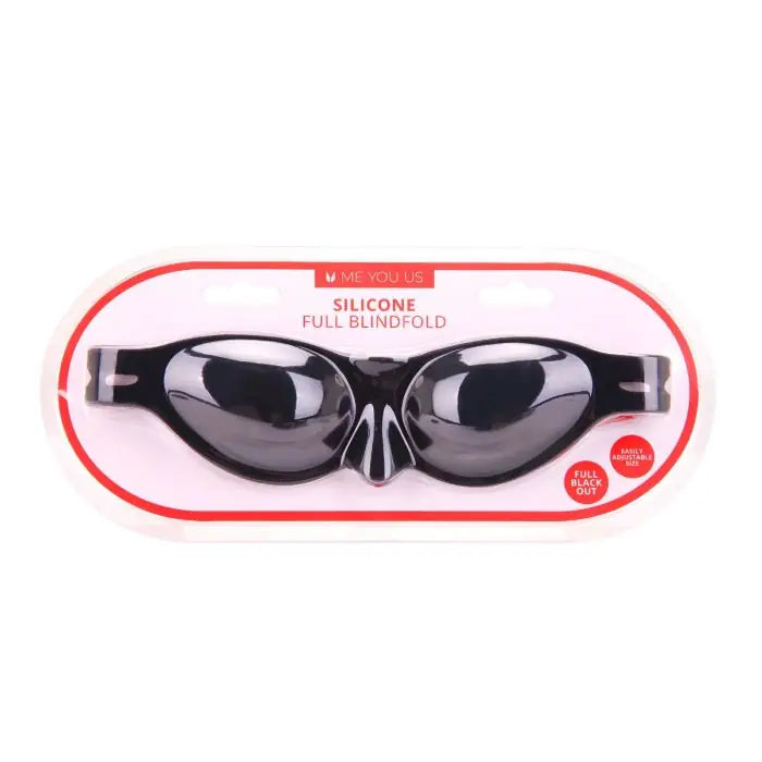 Silicone full blindfold from Me You Us with a smooth, black design, perfect for sensory play or relaxation.