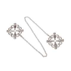 Me You Us Flower Design 4-Way Stimulating Nipple Clamps with chain, featuring floral accents and adjustable tension.