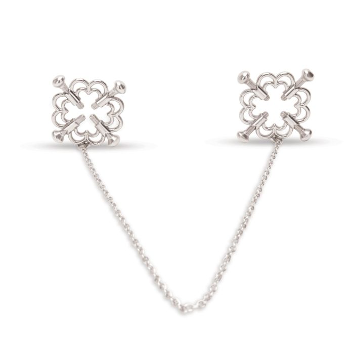 Me You Us Flower Design Nipple Chain featuring a fashionable chain that enhances pleasure and aesthetic appeal.