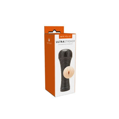 Me You Us Vagina Stroker with realistic textured design, made of easy-clean TPE material, displayed in its box.