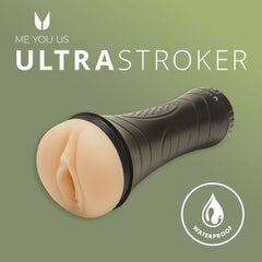 Me You Us Vagina Stroker with realistic textured design, made from easy-clean TPE, showcasing detailed internal structure.
