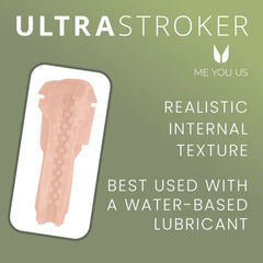 Realistic Me You Us Vagina Stroker with textured interior, made of easy-clean TPE, designed for a lifelike experience.
