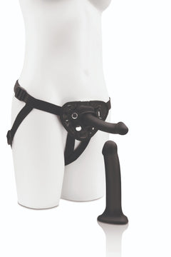 a white mannequin with a black gag