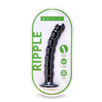 Close-up shot of the Me You Us Ripple G-Spot Pegging Dildo Black 8 Inch, featuring its ergonomic design crafted for pleasurable experiences as a premium Ripple G-Spot Dildo.