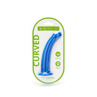 Thumbnail for a blue curved dildo in a package