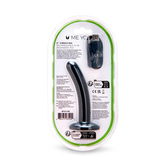 Me You Us 5-inch vibrating rechargeable slim dildo, ideal for beginners and first-time anal play, featuring smooth silicone texture.