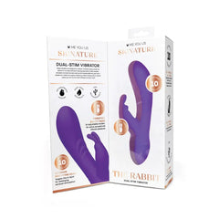 Silicone rabbit vibrator with fluttering clitoral arm